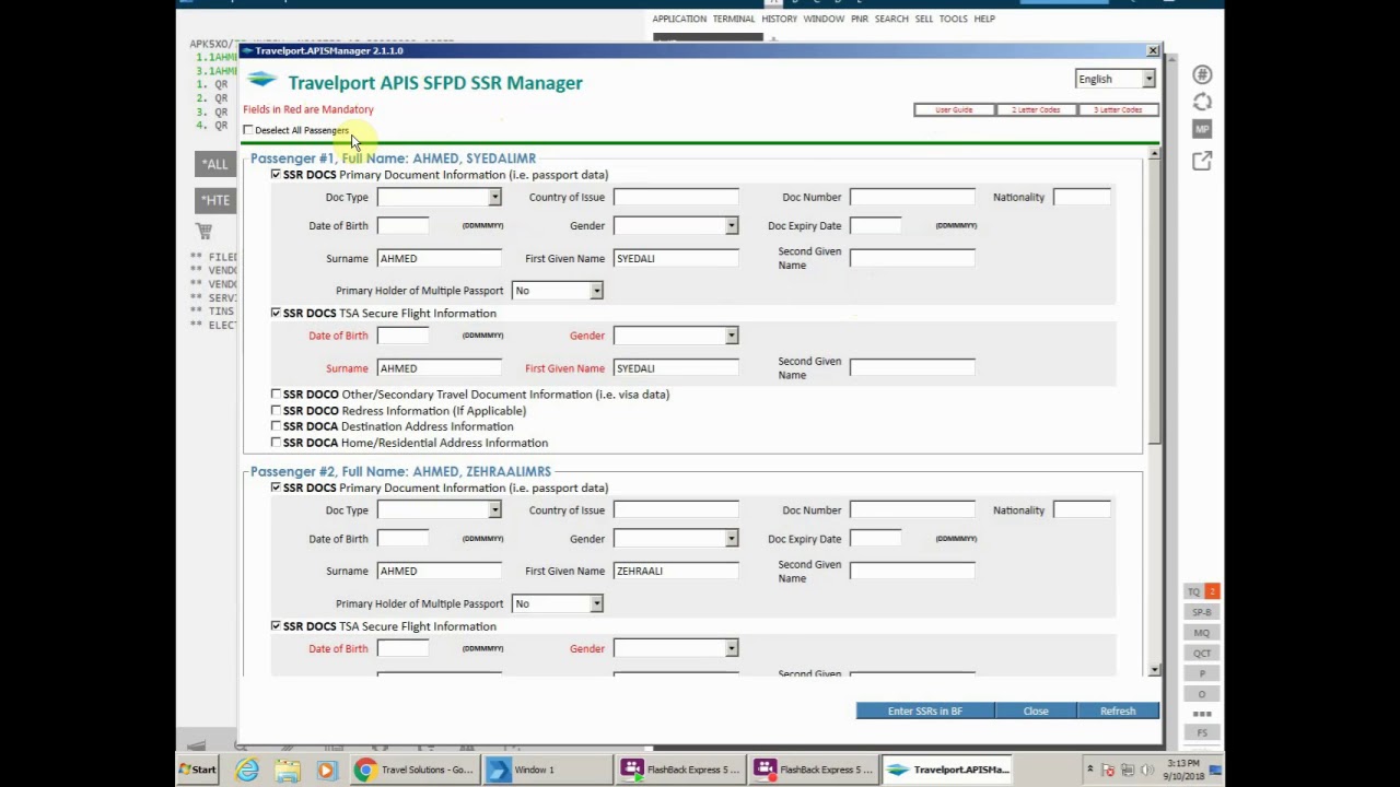 Travelport Smartpoint - Advance Passenger Information System (APIS)