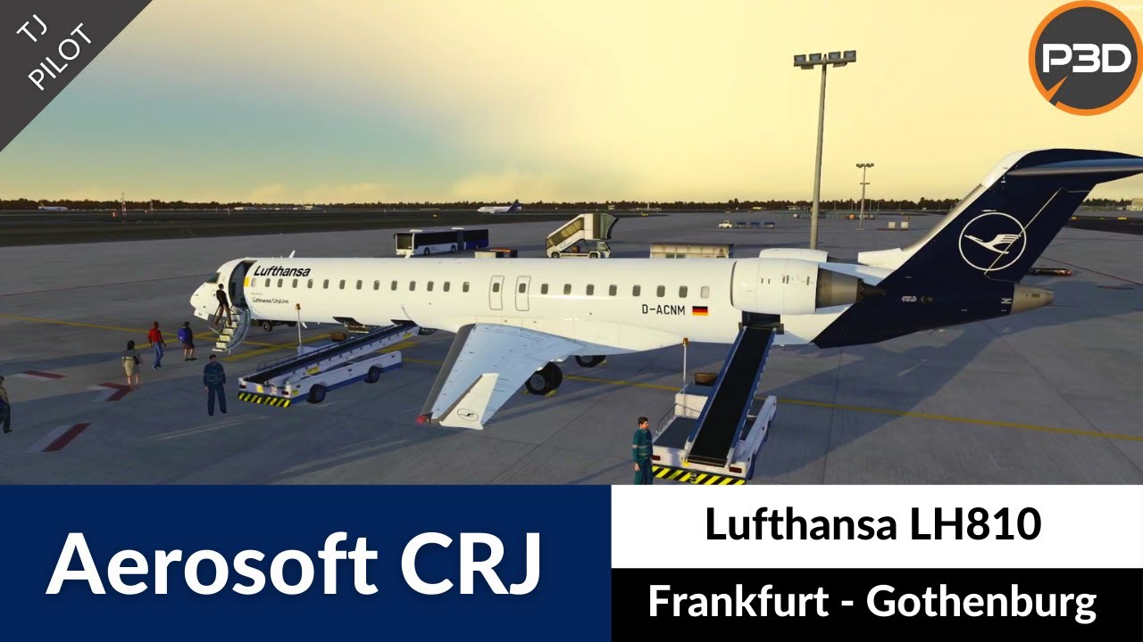 [P3D v5] Aerosoft CRJ professional Lufthansa CityLine | Frankfurt to Gothenburg | Full flight