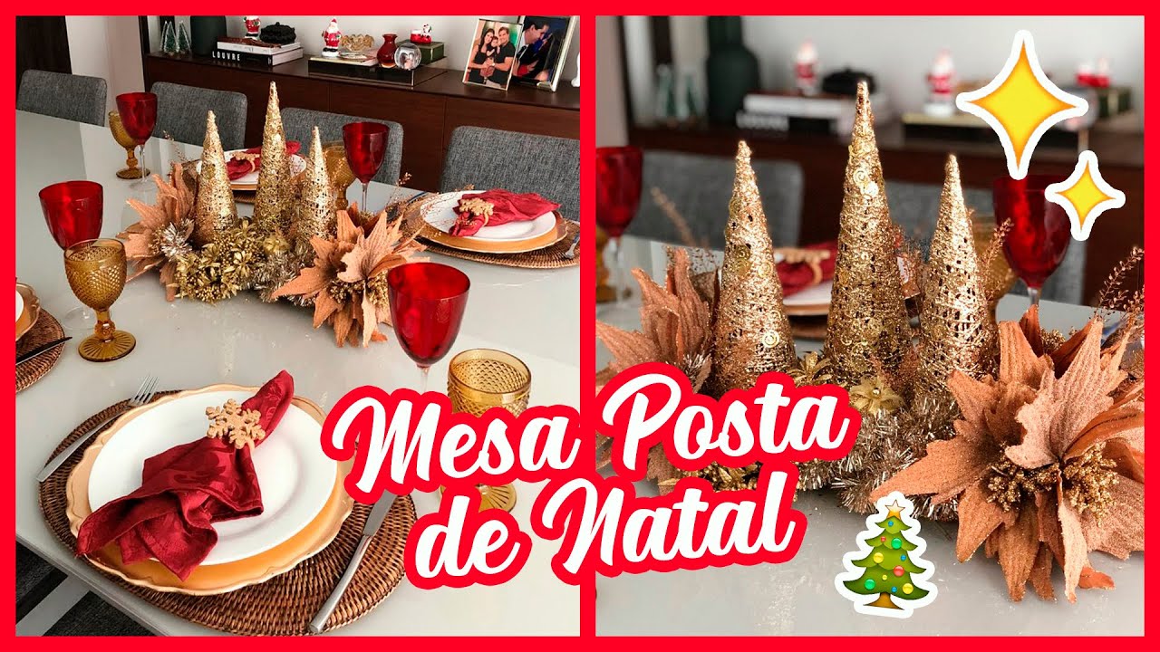 Mesa Posta de Natal + Arranjo de Mesa Fácil | #NatalVidaDeCasda