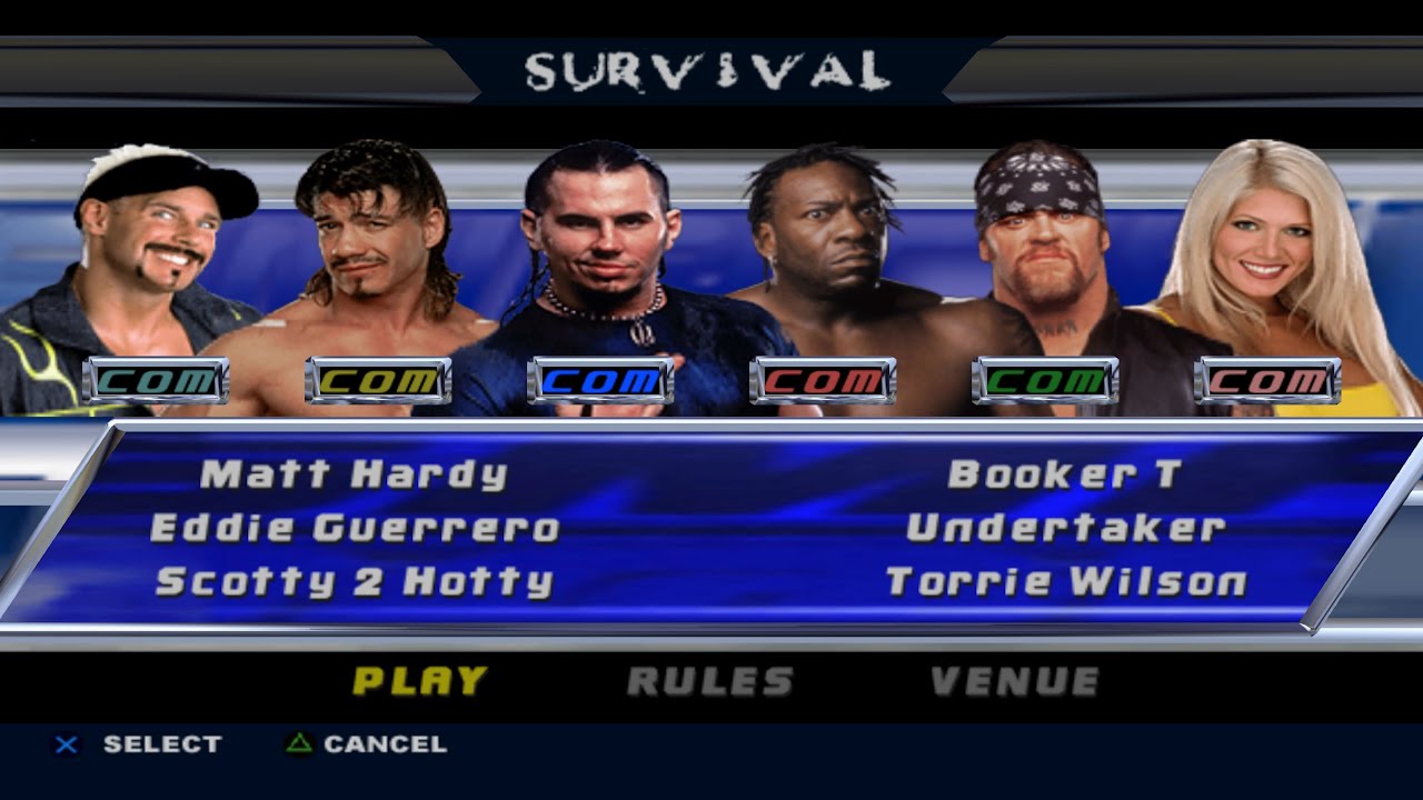 WWE SD! SYM PCSX2 - MattHardy,BookerT,EddieGuerrero,Undertaker,Scotty2Hotty,TorrieWilson - Survivor