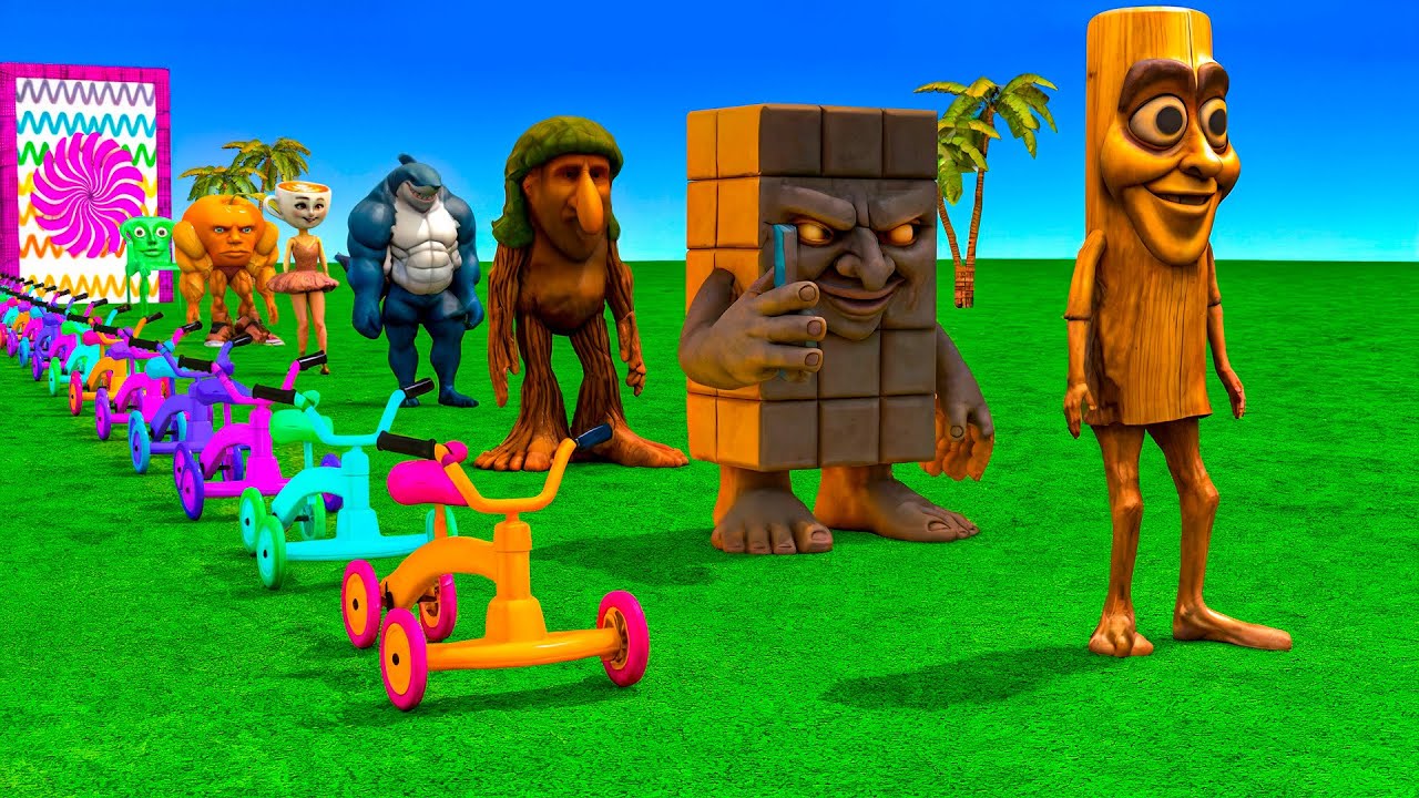 Long Slide Game With Cow Elephant Gorilla Hippopotamus Tiger 3d Animal Game Funny 3d Animals