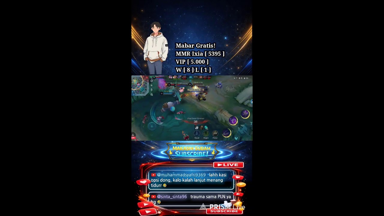 Push MMR Ixia!! Mabar Gratis Sampai Subuh!! #Mabar #ML #Gratis