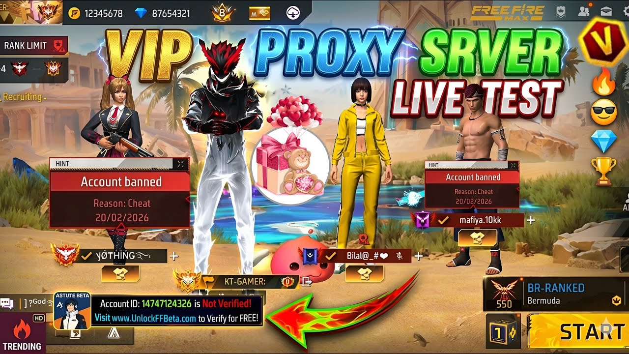 FREE FIRE VIP PROXY 😱 BAN YA DIAMOND? LIVE TEST
