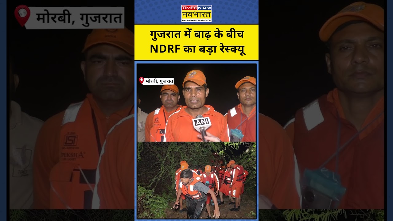 Gujarat Weather Update : गुजरात में बाढ़ से हाहाकार! NDRF का बड़ा रेस्क्यू #flood #gujarat #shorts