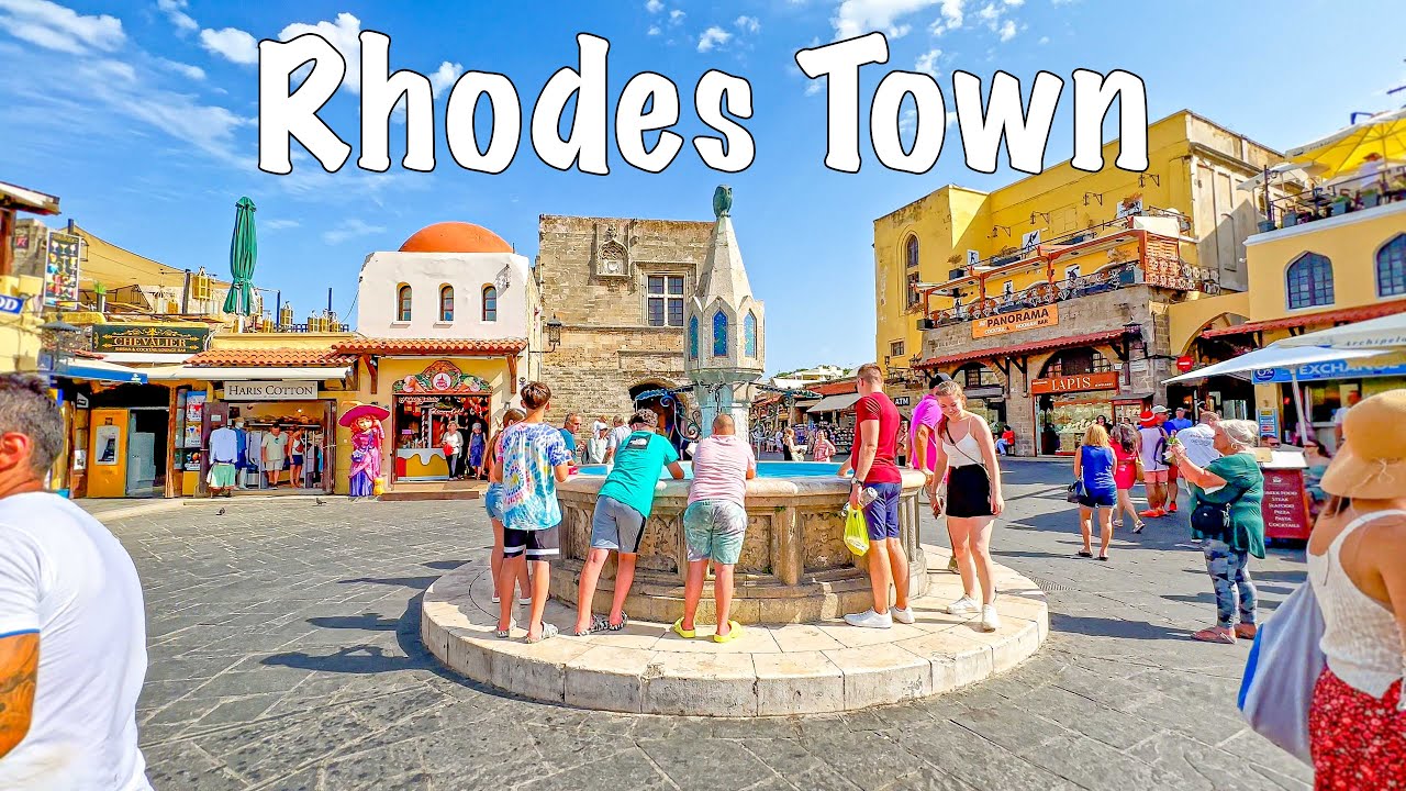 Rhodes Greece | medieval town walking tour in 4k, detailed shots, Rodos Greece 2023