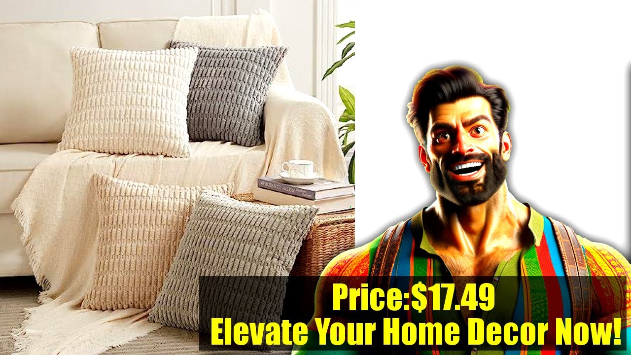 Buy Fancy Homi 4 Packs Neutral Decorative Throw Pillow Covers 18x18 Inch for Living Room Couch Bed