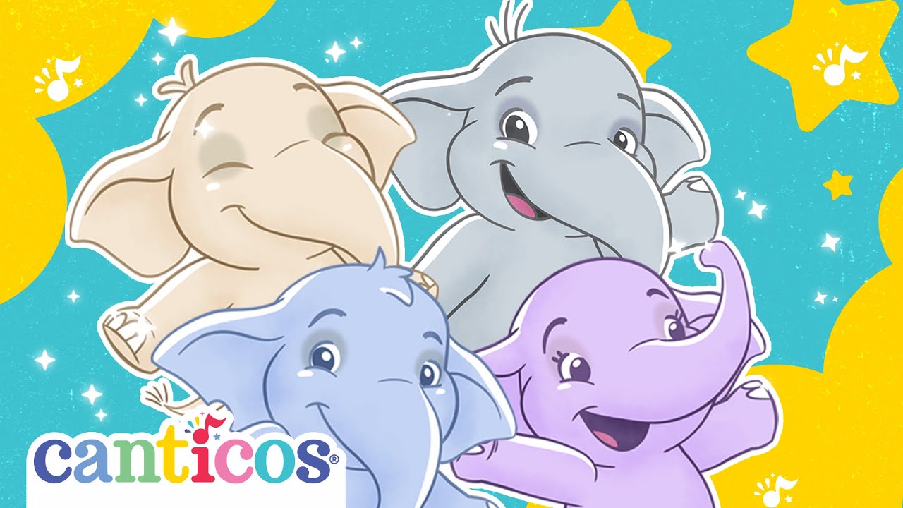 Learn to Count 1234 🐘Little Elephants🐘Kiki Counts 🐤Canticos Nursery Rhymes & Kids Songs🐘