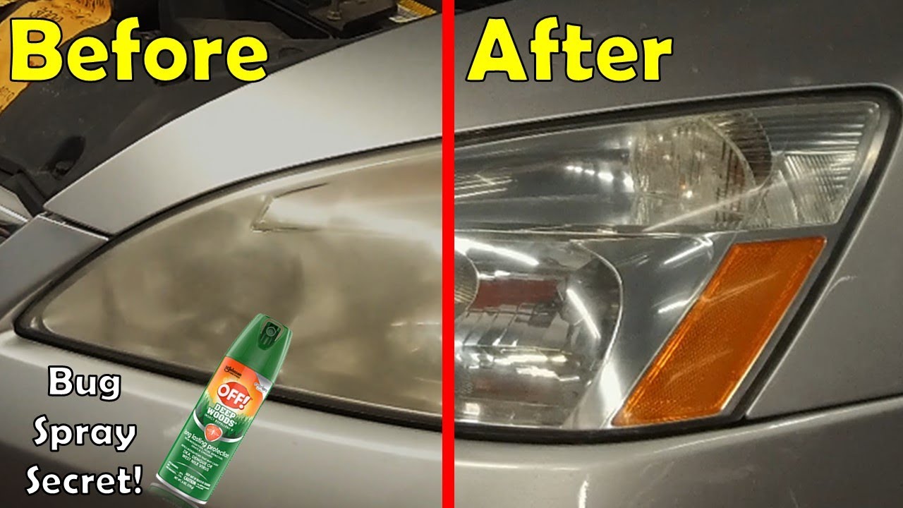 6 Minute Bug Spray Headlight Restoration Secret