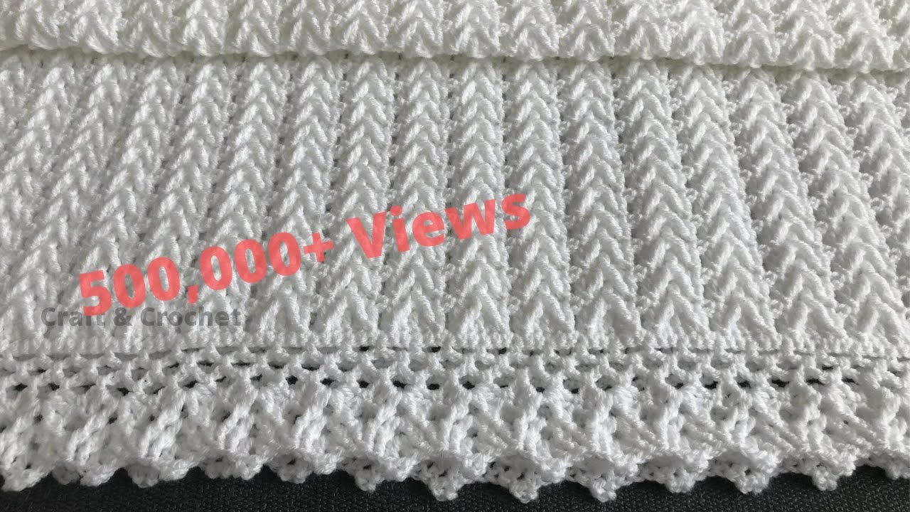 Easy crochet baby blanket /craft & crochet blanket pattern & border 4525