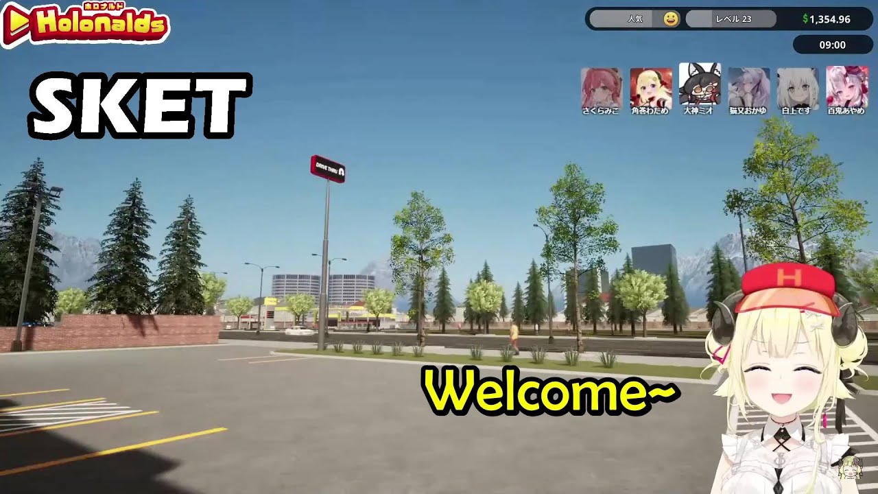 Watame Having Fun Helping Holonalds As Shanks Replacement with Ayame