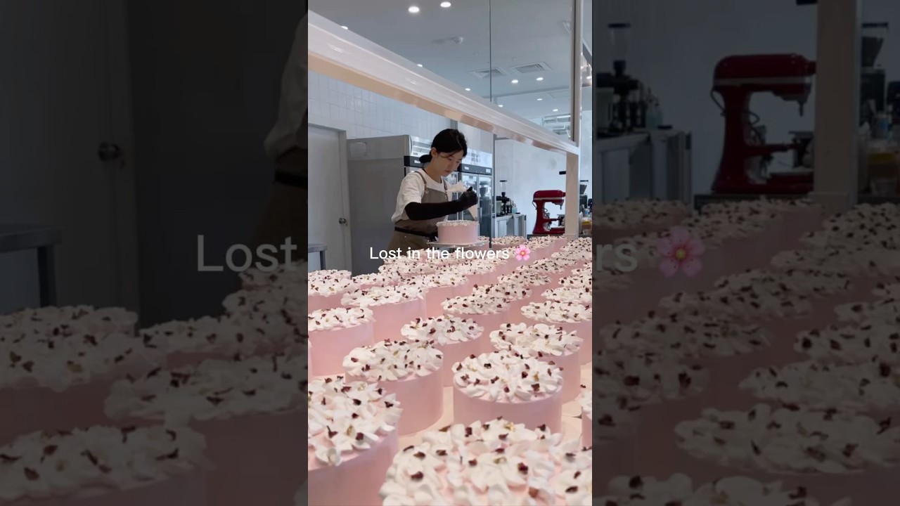 Lost in the flowers 🌸#cake #bakerslife #dessert #bakersworld #food #bakerlife #chiffoncake #baking
