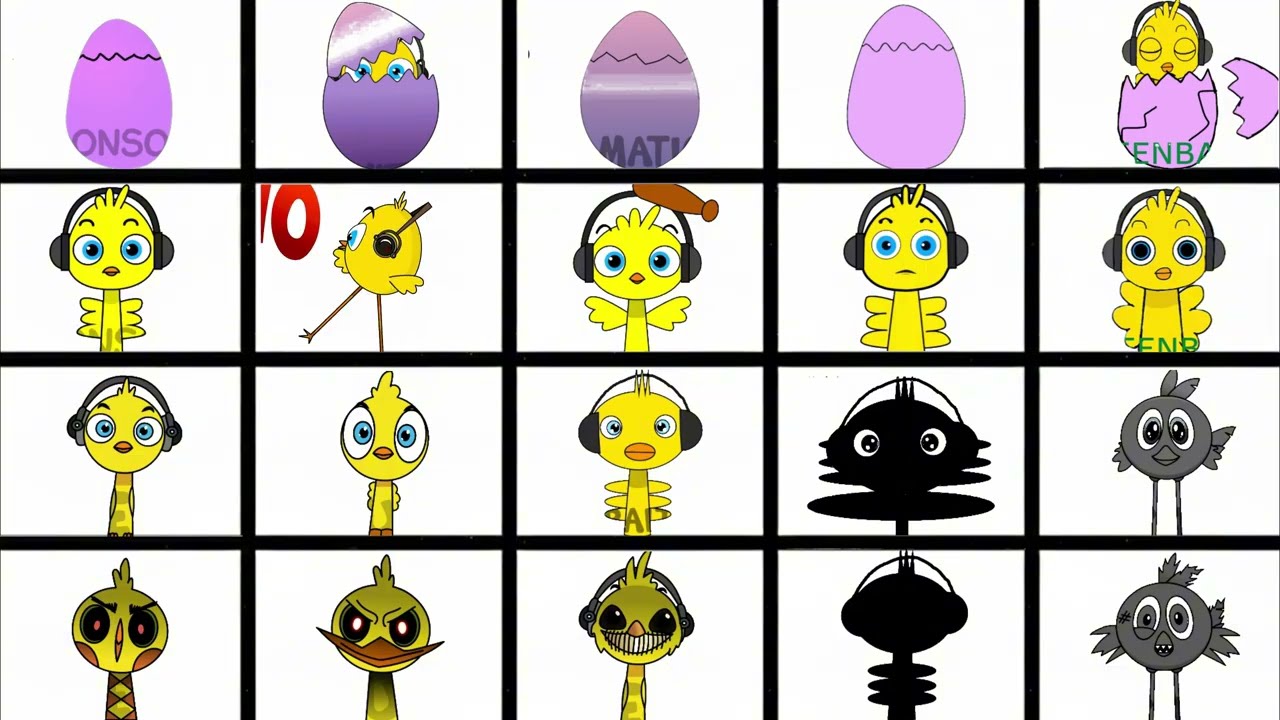 SPRUNKI OC : All Pulcino Pio Phase 1 to Phase 4-5 (from Pulcino Pio & Friends)