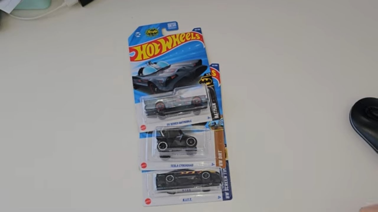 April 2025 Hot Wheels finds at Target - Fire KITT, 1966 Classic Batmobile, Cyberquad