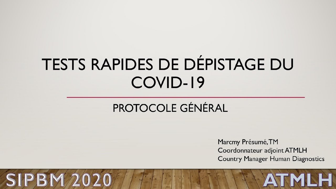 Les tests rapides de dépistage du CoVid-19