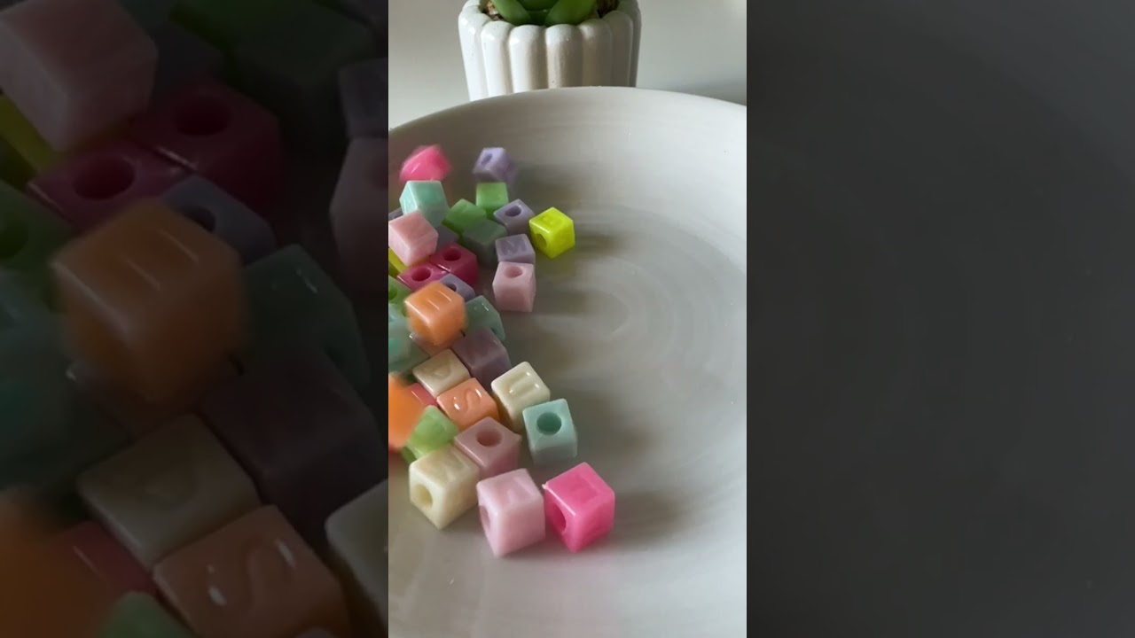 Assorted ABC alphabet letters Beads Mix Pastel Colors for Diy beading Jewelry.
