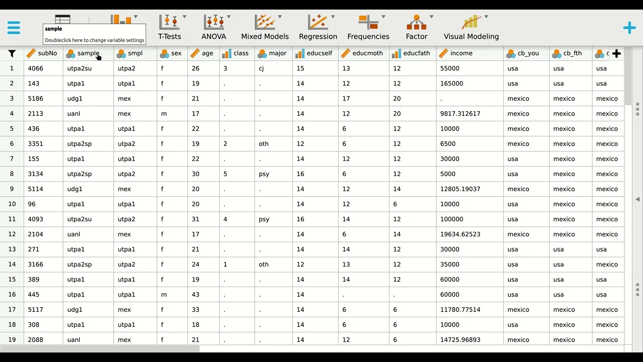 JASP: How to reorder levels/values