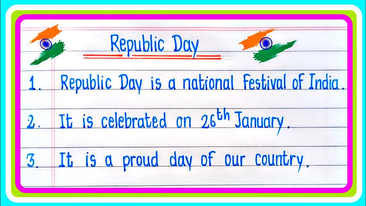 10 Lines On Republic Day In English | Republic Day Essay | 26 January Essay In English