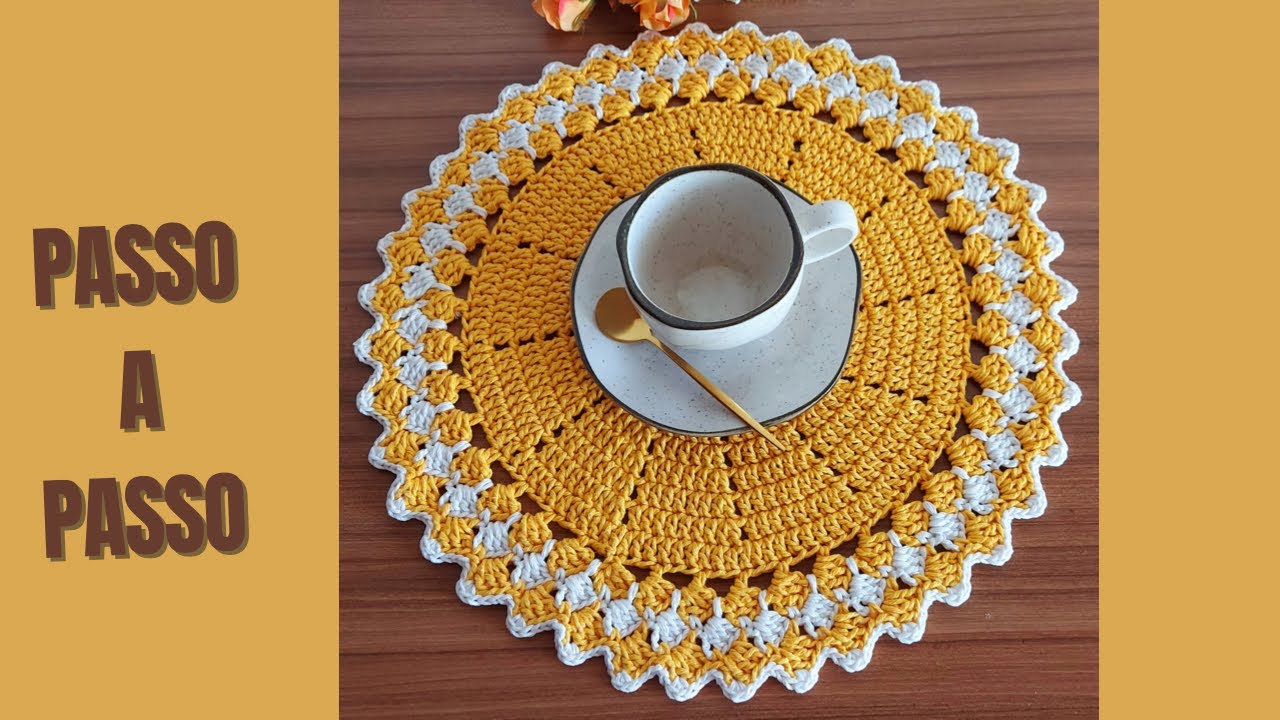 Sousplat de crochê Modelo Margarida 🌼