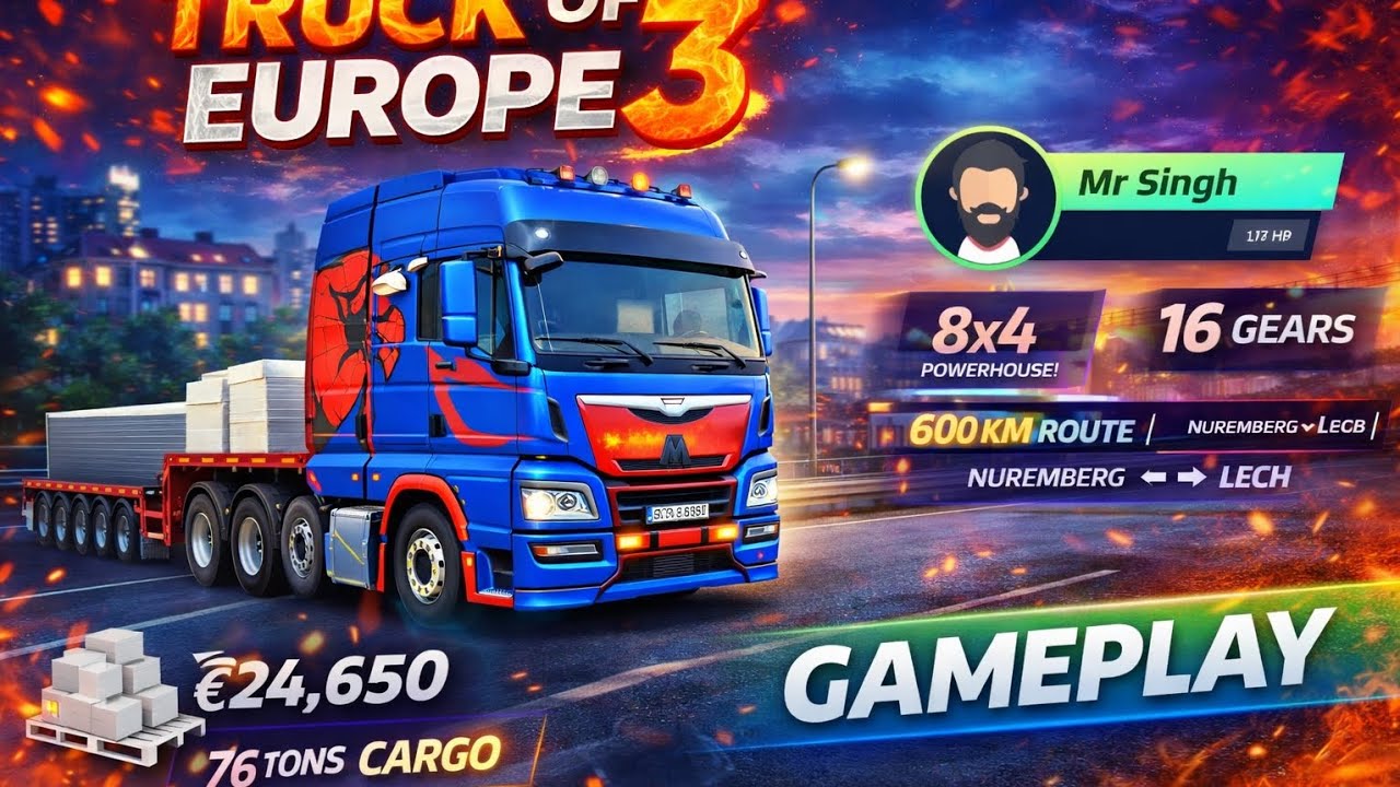 Nuremberg to Lech 600KM Heavy Transport | Truck of Europe 3 EPIC Gameplay