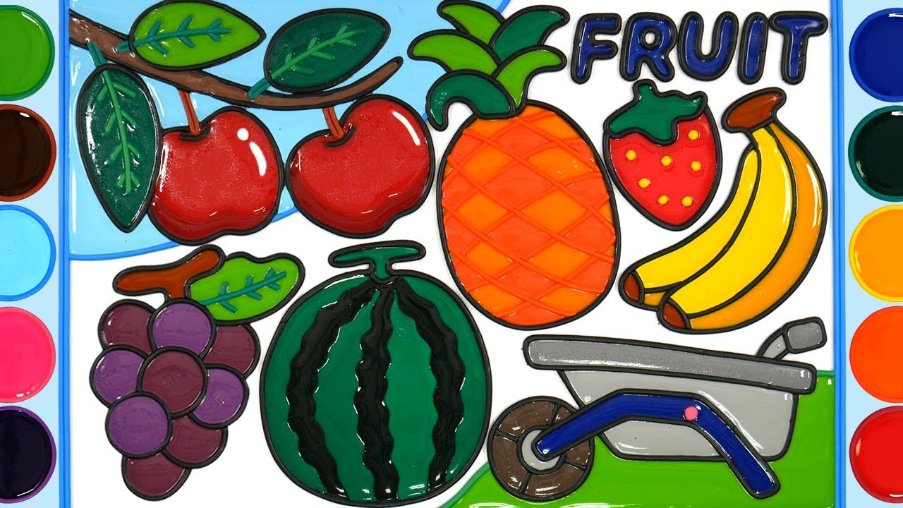 Fruit jelly, Apple Jelly Painting & Coloring | Menggambar Dan Mewarnai Buah Pisang