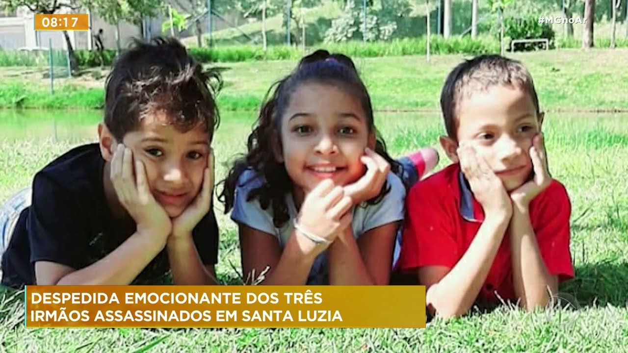 Três crianças assassinadas em Santa Luzia (MG) são enterradas