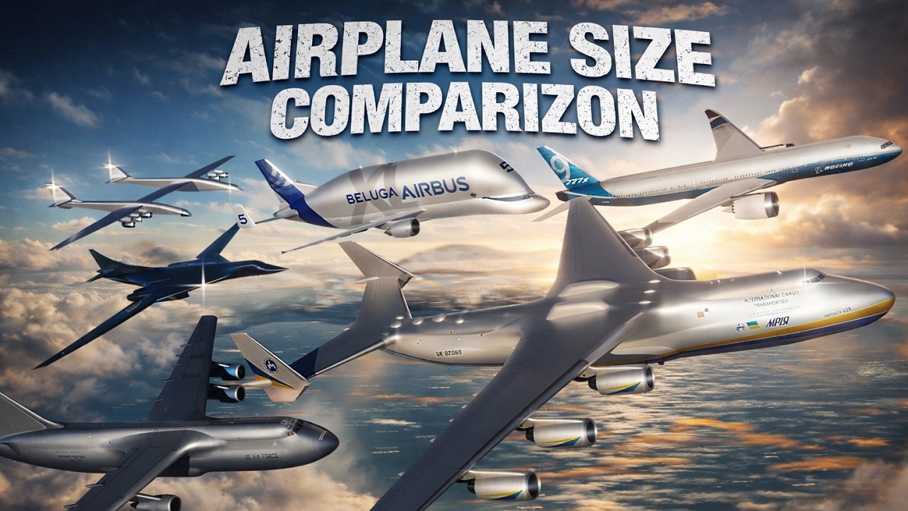 Airplane SIZE Comparison - Smallest to Top Massive Giants in 3D