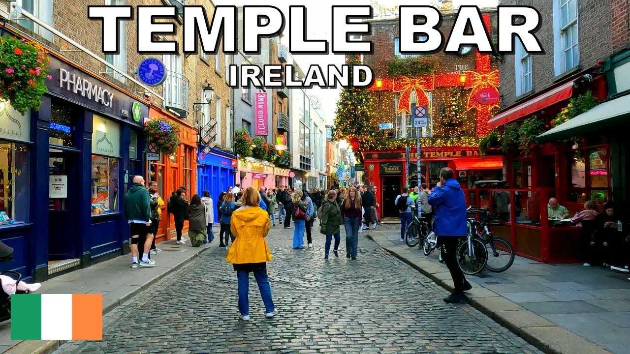 WALKING along TEMPLE BAR in DUBLIN - IRELAND 🇮🇪 4K (60fps)