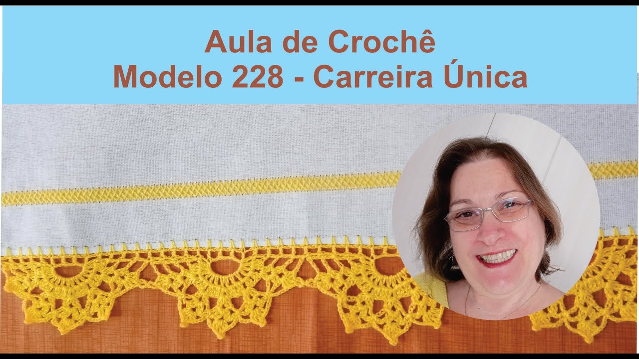 Barrado de Crochê para Pano de Prato Carreira Única - 228