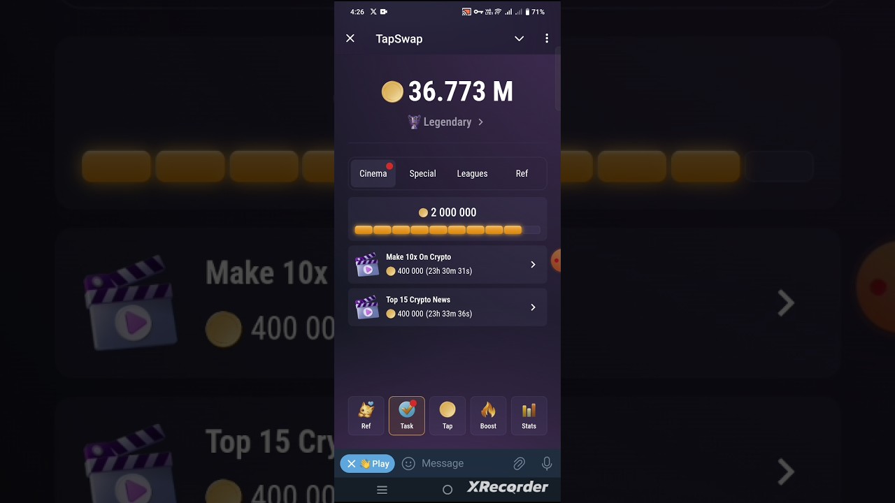 20 July Both code TapSwap Cinema Code Make 10x on crypto - Top 15 crypto News - #tapswap