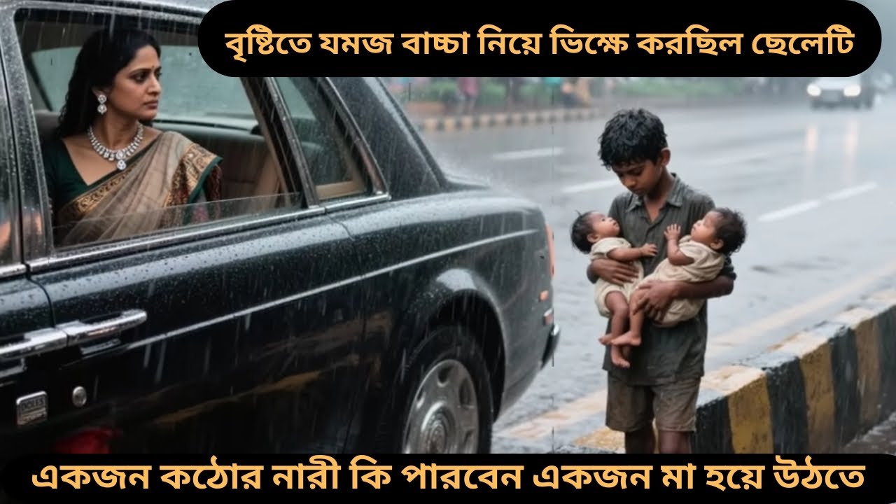 বৃষ্টিতে যমজ বাচ্চা নিয়ে ভিক্ষে করছিল ছেলেটি |Moral Bangla Story |Bangli audio story |Golper Canvas.