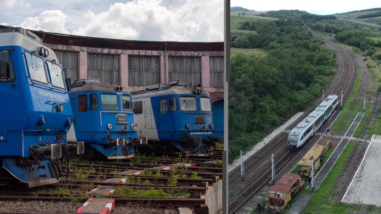 Rumunia - Lokomotywownia w Sibiu i pociągi w Săliște  |  Depoul din Sibiu și trenuri în Săliște