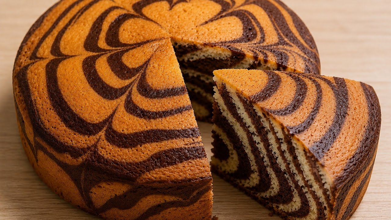“No Maida, No Egg! Whole Wheat Marble Zebra Cake That Stays Soft#egglessmarblecake#egglesszebracake 
