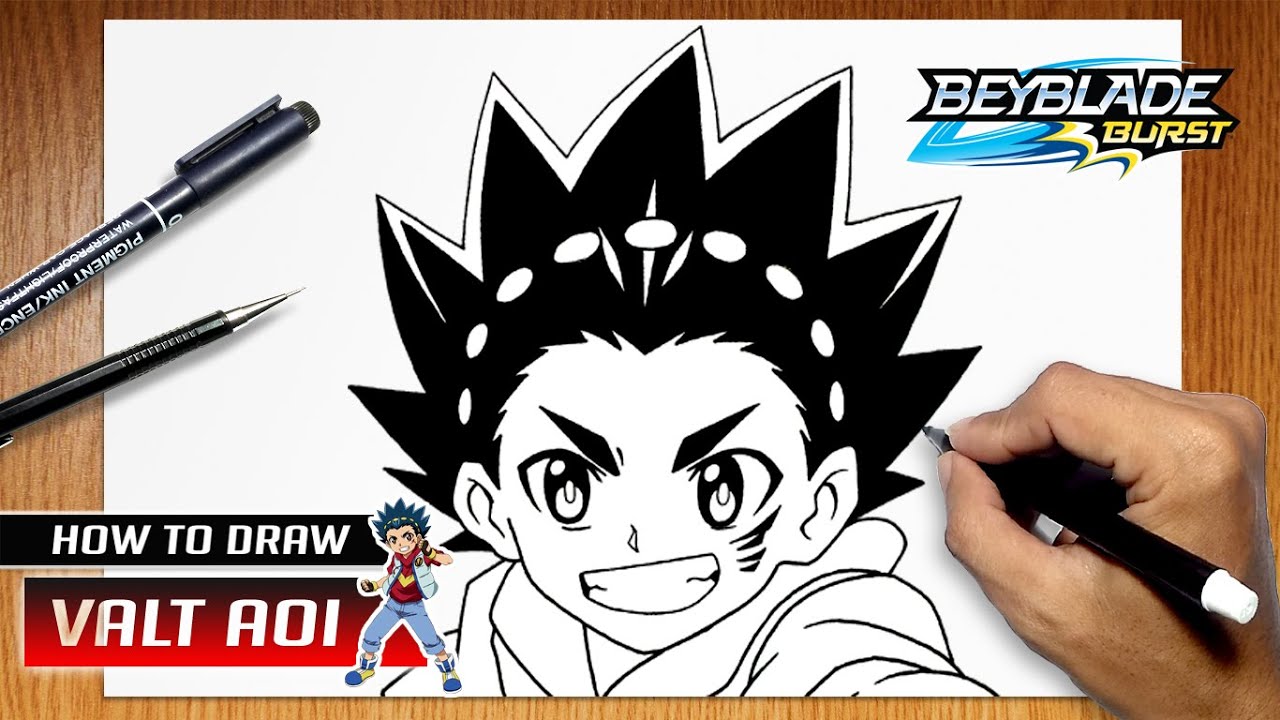 How to draw Valt Aoi from Beyblade Burst