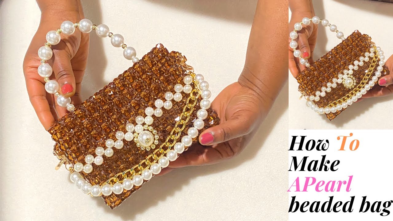HOW TO MAKE A BEADED BAG// HOW TO MAKE A PEARL BEADED BAG/SIMPLE EASY WAY TO MAKE YOUR MINI BEAG BAG