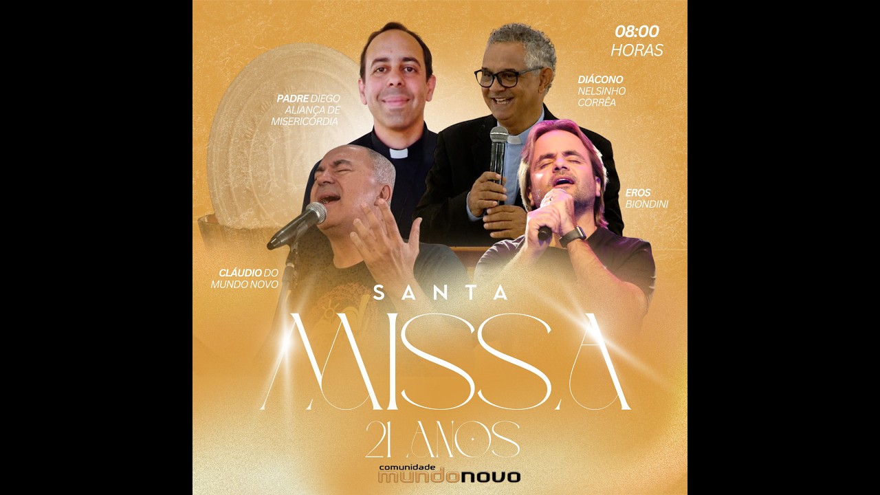 SANTA MISSA EM COMEMORAÇÃO AOS 21 ANOS DA COMUNIDADE MN, PADRE DIEGO, NELSINHO,  EROS E CLÁUDIO.