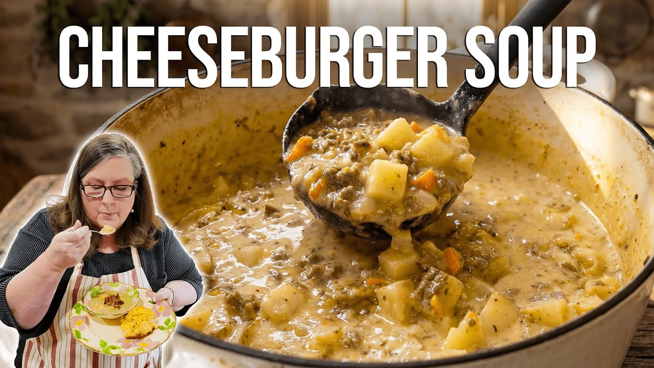 Cheeseburger Soup (Plus Easy Garlic Cheese Biscuits!)