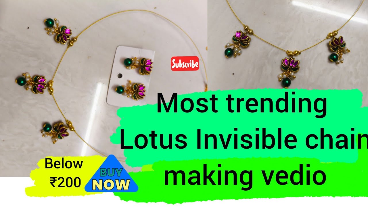 Most trending  Lotus invisible chain making vedio#diy#handmade #trending#viralvideos