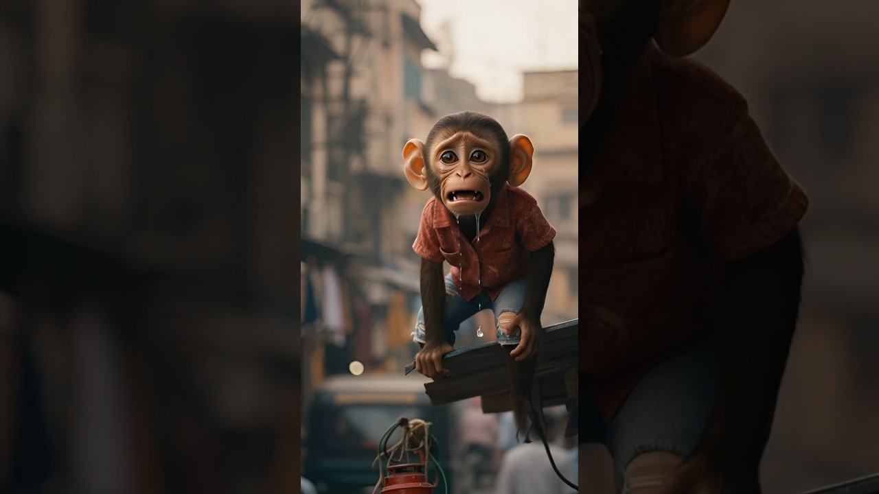 This Little Monkey Habi Helps a Poor Boy 🐵❤️ 