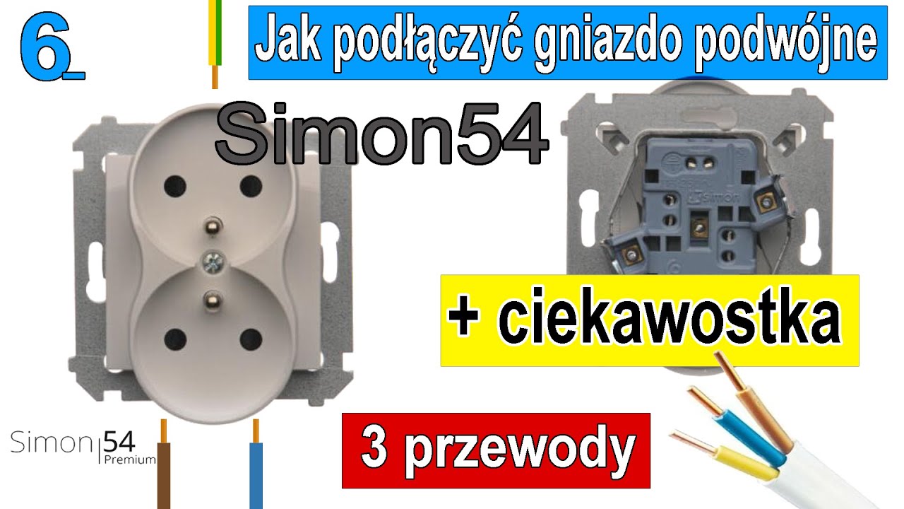 Jak podłączyć gniazdko podwójne śrubowe| SIMON54 | krok po kroku