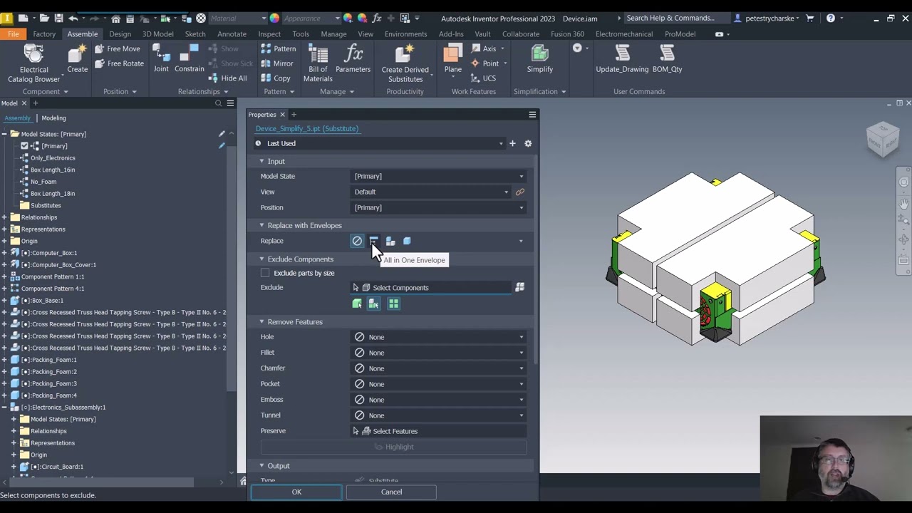 Inventor Tips & Tricks - Better Simplify Results when Using Selective Envelopes