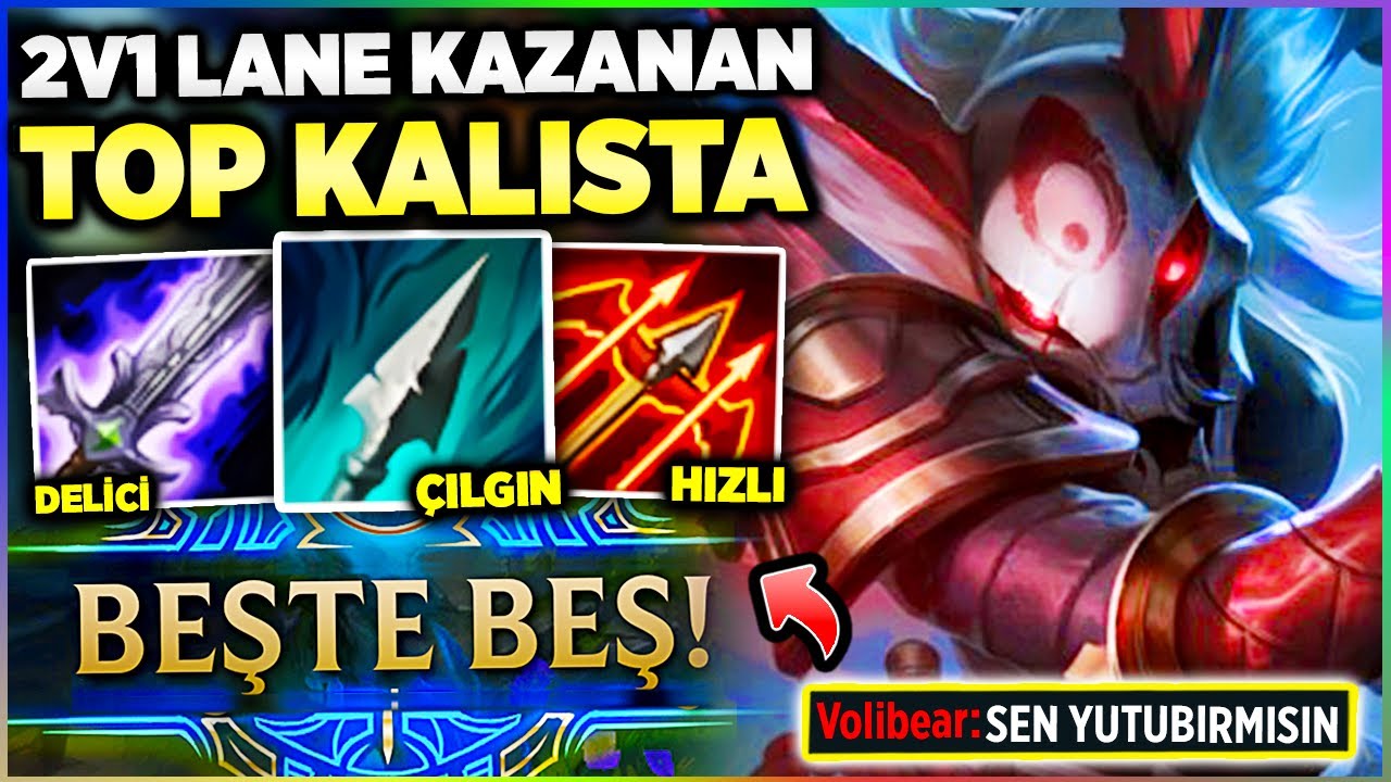 2 KİŞİYE KARŞI LANE KAZANMAK!! SOLO TOP'UN YENİ BELASI!! PENTALI KALISTA TOP OYNANIŞ | Rasher