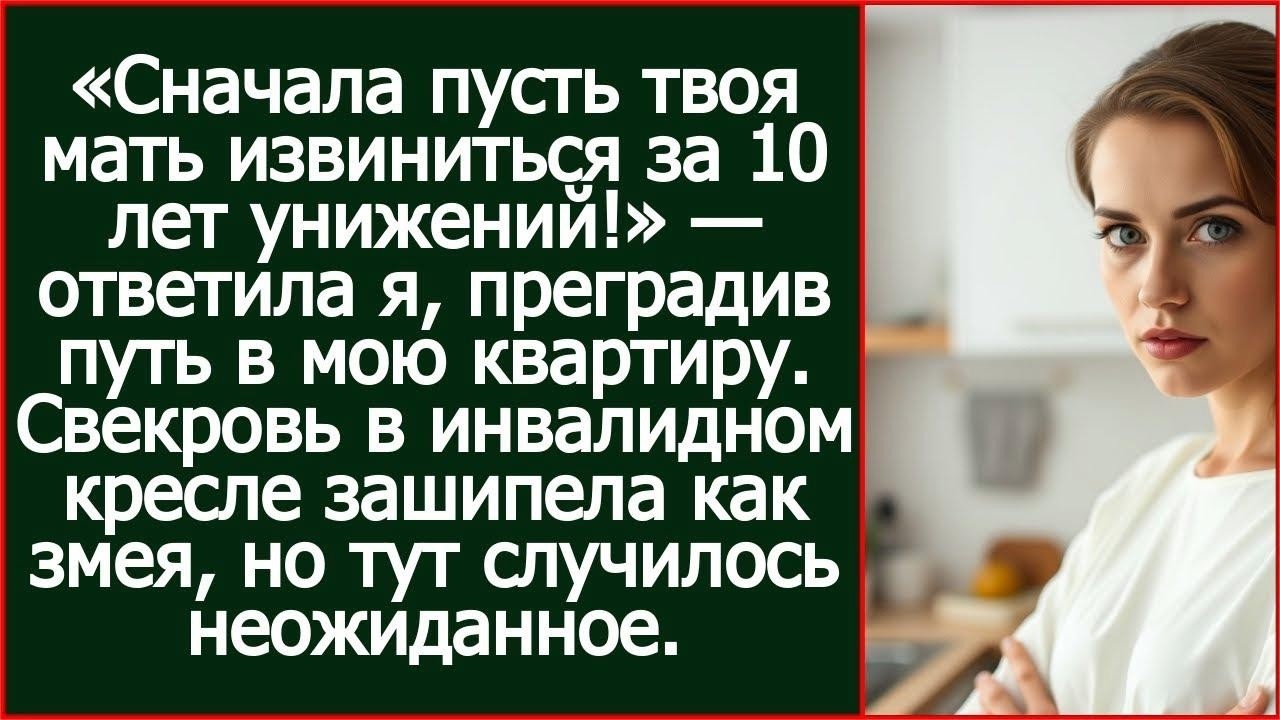 «Сначала пусть твоя мать извиниться за 10 лет унижений!» Муж прикатил свекровь в инвалидной коляске.