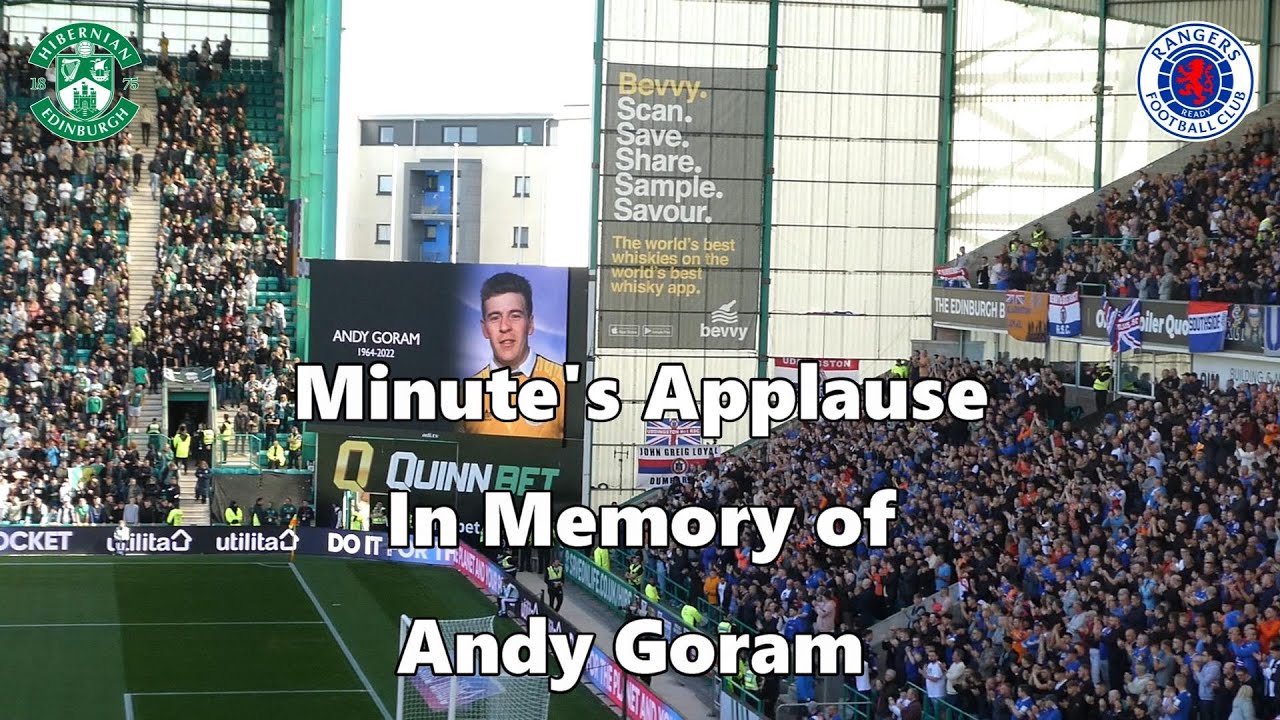 Andy Goram - Minute's Applause-  Hibs 2 - Rangers 2 - 20 August 2022