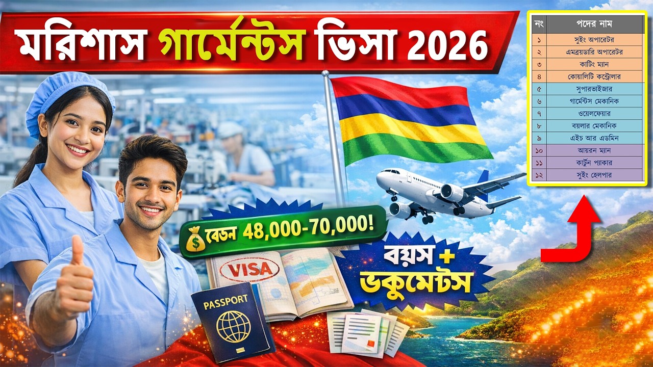 মরিশাস গার্মেন্টস ভিসা 2026 || মরিশাস ভিসার খবর ✔✔ Mauritius garments visa update || 🇲🇺