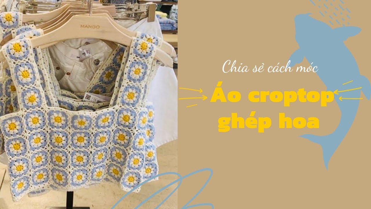 No.4 Cách móc áo croptop ghép hoa 8 cánh
