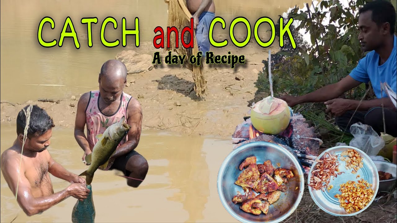 Catch and cook | Fishing & Cooking Coco prawns 🦐 recipe | Fishing in India | Fishing to Fire 