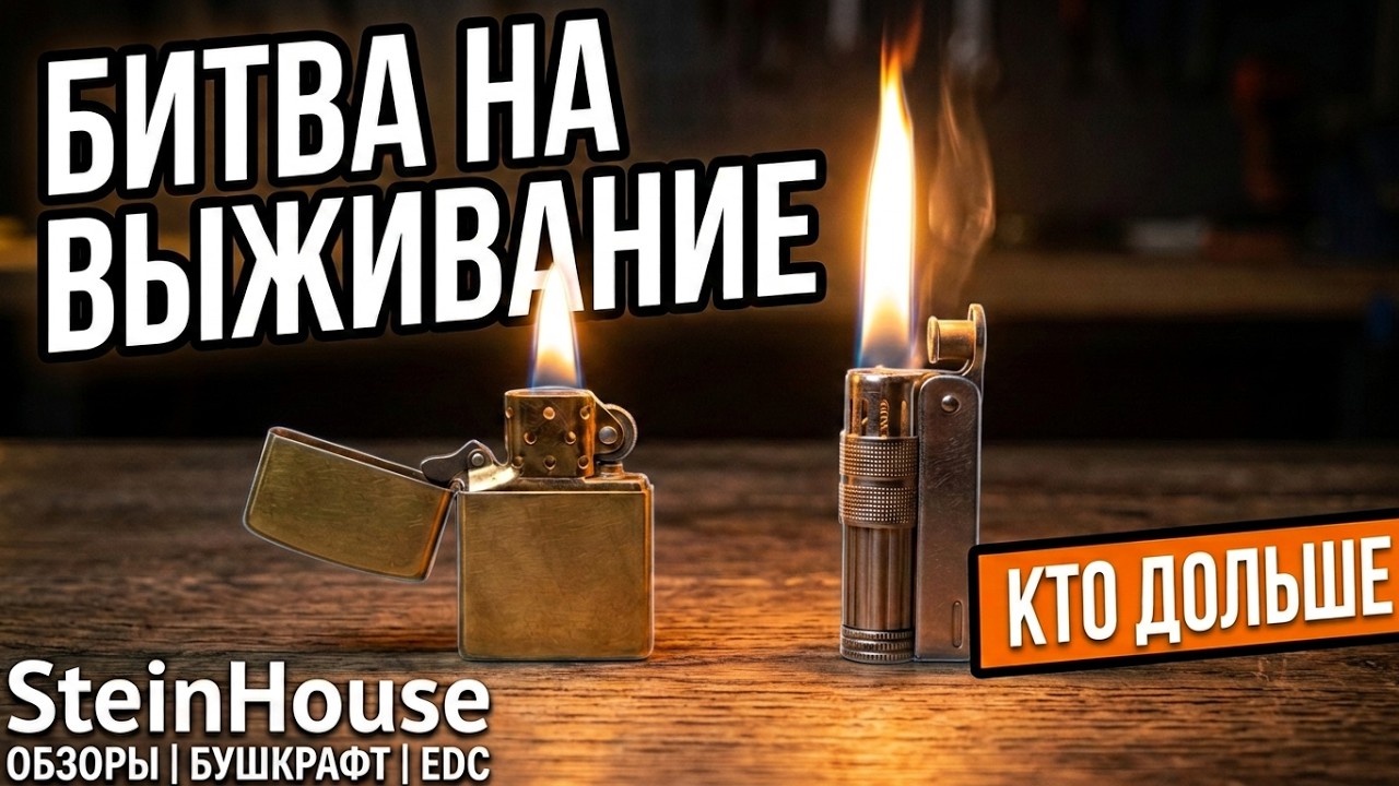 Zippo против Imco - битва бензиновых зажигалок. Какая горит дольше и кто выживет
