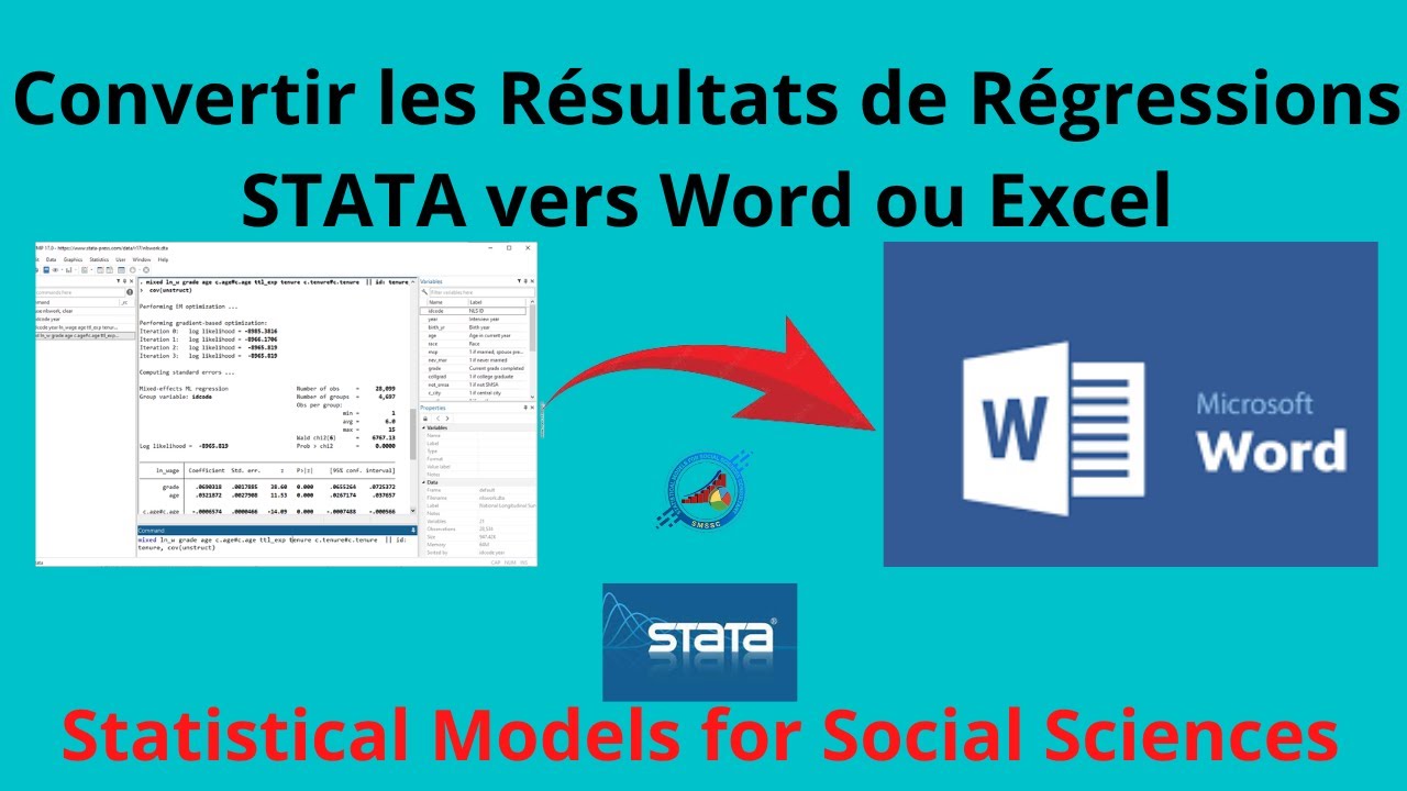 Convertir les Résultats de Régressions STATA vers Word ou Excel