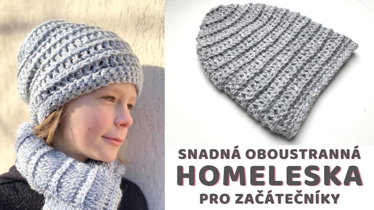 ❤️Háčkovaná oboustranná homeleska Melange Wool, snadná čepice pro začátečníky, psaný návod zdarma❤️