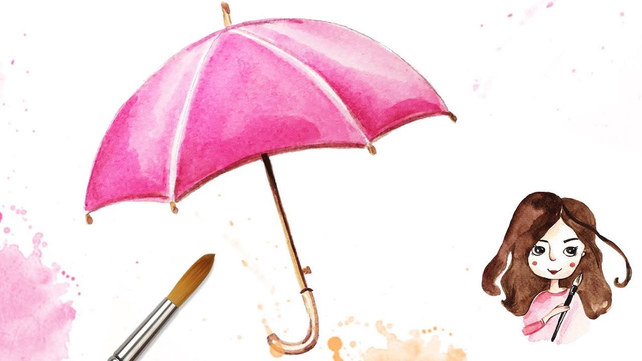 Tutorial: Paint Watercolor Stylish Umbrella